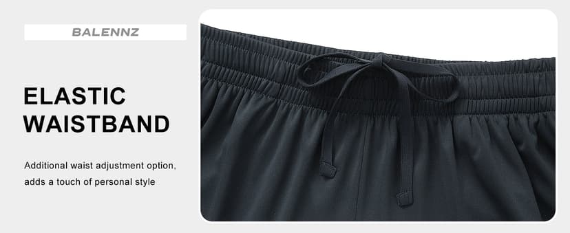 BALENNZ Athletic Shorts for Men with Pockets and Elastic Waistband Quick Dry Activewear