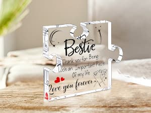 Bestie Gifts for Women Friendship - 0.6" Thickness Acrylic Puzzle & Gift Box,Gifts for Friends Female,Friend Keepsake for Women Birthday,Bff Soul Sister Work Bestie Gift for Thankgiving Present