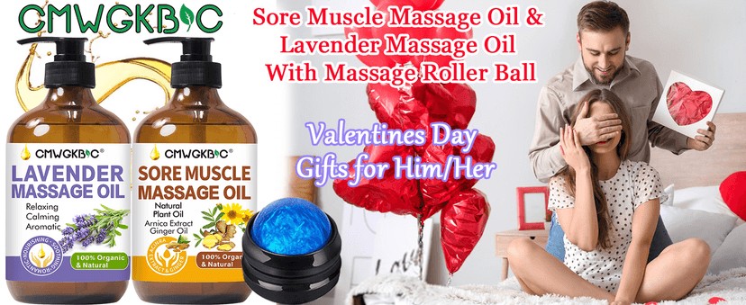 Massage Oil for Massage Therapy,Lymphatic Drainage-Ginger Oil Sore Muscle Arnica Oil &Lavender Oil Relaxing Massage Oils for Date Night,Massage Ball,Fathers Day Gift for Husband,Men, Gifts for Him Her