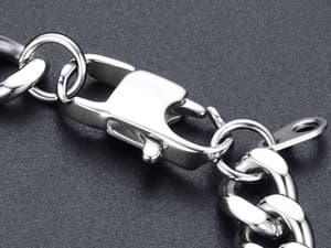 Bandmax Inifinity Love Knot Cuban Link Chain Bracelets for Men Stainless Steel/Black Mens Bracelet with Love Message Card Gift for Son Grandson Husband Father