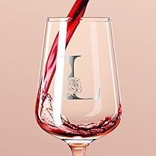 Personalized Wine Glass Gifts for Women - Monogrammed A-Z Wine Glasses Gift | Custom Christmas Gift, Valentines Day, Birthday Gifts for Women Her Mom Wife Best Friend Sister (A)