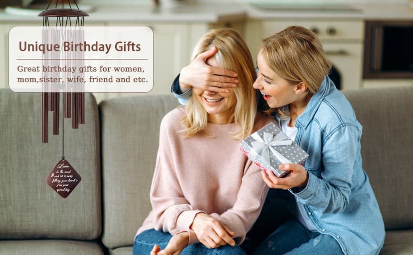 60th Birthday Gifts for Women, 32” Wind Chimes Happy 60 Year Old Birthday Gifts for Her Mom Sister Wife Grandma