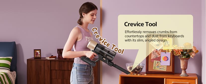 Ultenic Cordless Vacuum Cleaner, 550W 50KPA 65min Runtime, Stick Vacuum with Green Light, Self-Standing & 180° Lay-Flat, Anti-Tangled Brush, Vacuum Cleaners for Home/Hard Floor/Carpet/Pet Hair, U15