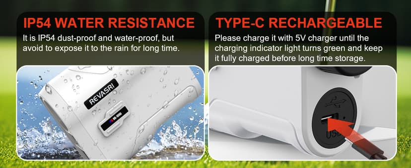 Golf Rangefinder with Slope and Pin Lock Vibration, External Slope Switch for Golf Tournament Legal, Rangefinders with Rechargeable Battery 600/1000YDS Laser Range Finder