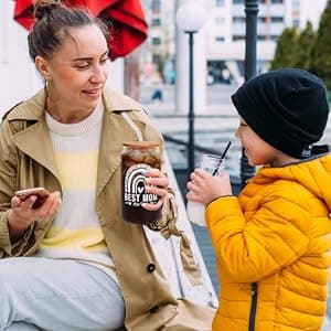 Gifts for Mom from Daughter Son - Birthday, Mothers Day, Christmas Mom Gifts for Wife, Her - Gift Ideas for Mama, Mother - Gift for New Moms, Mothers - 16 Oz 2-sided Can Glass