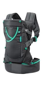 Infantino Flip 4-in-1 Convertible Baby Carrier, Adjustable, Ergonomic Babywearing, Registry Essential, Baby Carrier for Newborn to Toddler, Gray