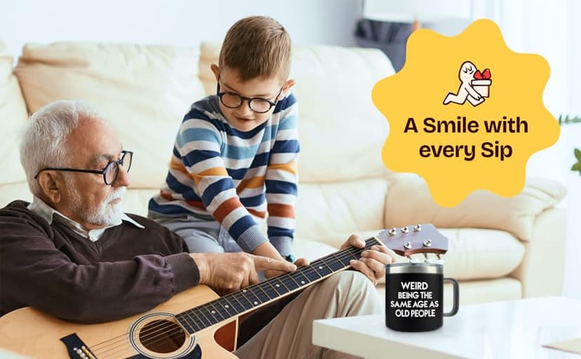 40th 50th 60th 70th Christmas Gifts for Men Fathers Day - Weird Being the Same Age as Old People Mug 14oz Tumbler Black Gifts for Dad Birthday Gift Ideas for 70 Year Old Man Funny Gag Gift for Elderly