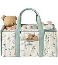 Blissful Diary Baby Diaper Caddy Organizer, Cotton Rope Diaper Caddy Basket, Large Storage Basket for Newborn Boys and Girls, Gift for Baby Shower List, Newborn Essentials, Earthy Rainbow