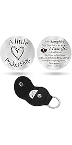 Sureio Pocket Hug Token Gift Long Distance Relationship Keepsake Inspirational Gift with Keychain