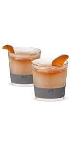 Host Freeze Beer Glasses, Freezable Beer Gifts for Men, Double Wall Insulated Pint Set, Tumbler for Cold Drinks, 16, Set of 2, Gray