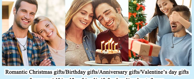 UPROMI Couple Necklace for Boyfriend/Girlfriend/Husband/Man/Soulmate, Anniversary Christmas Birthday Wedding Gifts for Him Her