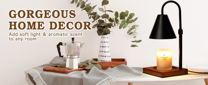 Modern Candle Warmer Lamp with Timer, Dimmable Candle Lamp Warmer, Men Women Christmas Birthday Gifts, Black Candle Warmer, Adjustable Candle Light Warmer, Cozy Living Room Bedroom Home Decor