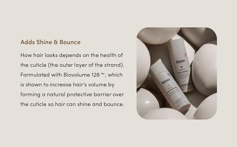 hims Max Volume Men's Shampoo & Conditioner Set - Volumizing Natural Shampoo and Conditioner for Men - Adds Volume, Shine & Bounce - Citrus Spice - 2 x 6.4 fl oz