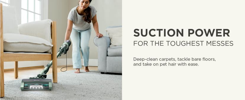 Shark Detect Ultralight Corded Stick Vacuum with Direction Detect and Self-Cleaning Brushroll, Powerful Hair Pickup, Ultra-Lightweight, Crevice & Upholstery Tool Included, Evergreen, HZ752