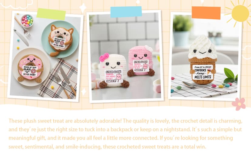 A AIFAMYFunny Positive Coffee, Emotional Crochet Doll, Cute Crochet Potato Partner Toy with Positive Card Cheer Up Funny Gag Gifts for Best Friend Birthday Women Teacher Fall(Beer