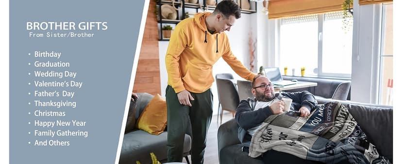 Yamco Big Brother Gift - Gifts for Brothers 60" x 50" Blanket - Funny Brother Gifts from Sister for Birthday - Cool Birthday Gifts for Older Brothers - Bro Christmas Graduation Gift Ideas