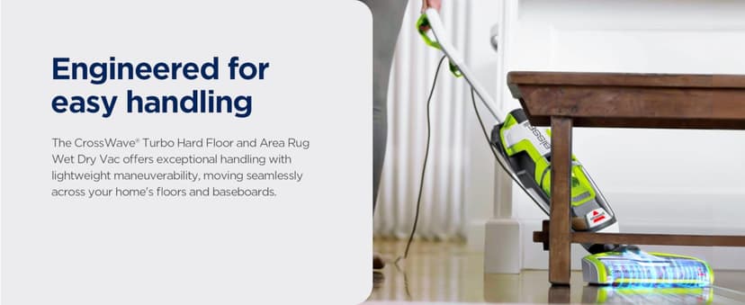 Bissell Crosswave Turbo Vacuum Mop All in One Wet and Dry Vac Combo Hard Floor & Area Rug Cleaner, 3888A