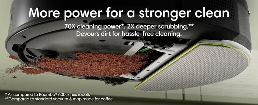 iRobot Roomba 105 Combo Robot Vacuum & Mop - Easy to use, Intense Power-Lifting Suction, LiDAR Navigation, Multiple Cleaning Modes, Avoids Mopping Carpets, Self-Charging