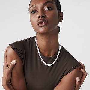 Miabella Italian 925 Sterling Silver Byzantine Bracelet for Women, Handmade in Italy