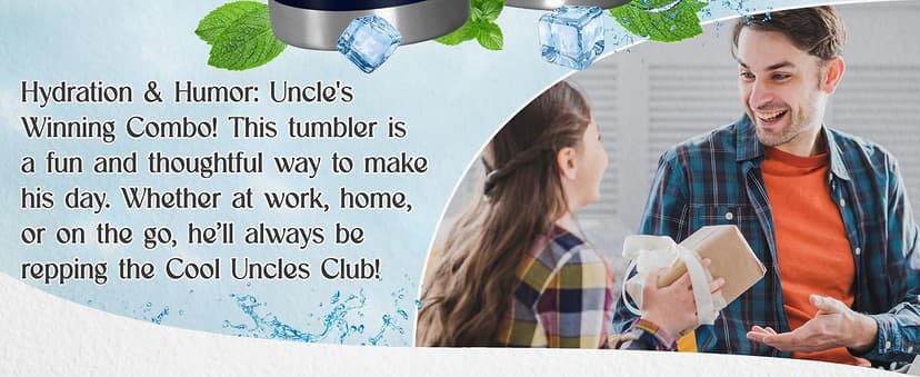 Christmas Best Uncle Gifts for Men - Cool Uncles Club 20 oz Stainless Steel Cup Insulated Travel Tumbler with Lid - Uncle Birthday Gifts for Brother, Presents for Men