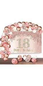 11Pcs 18th Birthday Decorations Kit for Boys Men, Blue Sliver Happy 18th Birthday Banner, Awesome Since 2007 Centerpieces Swirls Party Supplies, Eighteen Bday Banner Ceiling Table Topper Sign