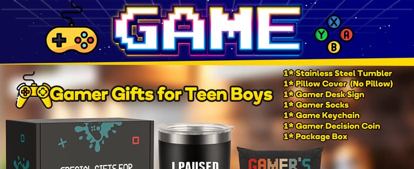 Gamer Gifts for Men Boyfriend Dad Brother, Gaming Accessories for Room, Gaming Stuff, Christmas Gifts for Friend- Gamer Gift Set Box