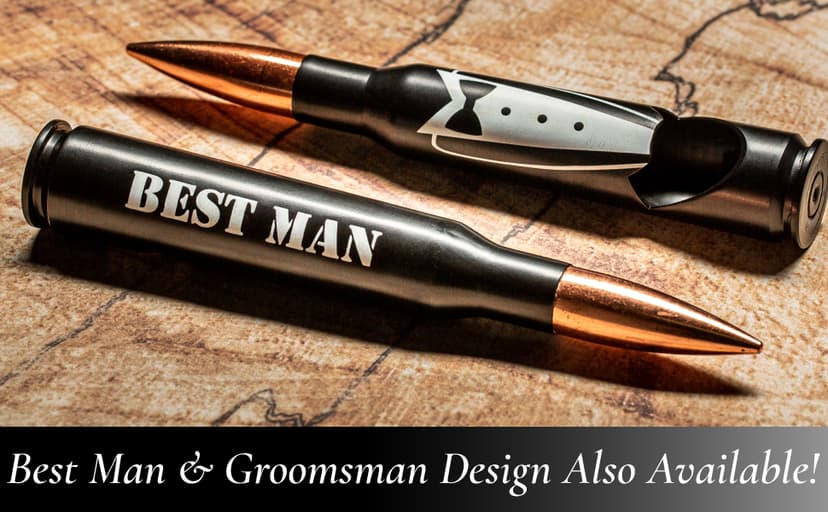 Engraved 'GROOM' 50 Cal Bottle Opener - Wedding Gift for Groom