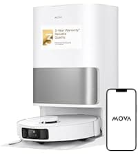 Mova V50 Ultra Complete Robot Vacuum and Mop Self-Cleaning, 24,000 Pa Suction, Liftable Navigation with Obstacle Overcoming and Warm Water Mopping with DuoSolution System Designed for Pets, Black