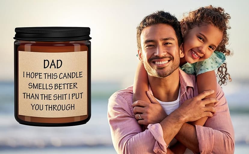 Father's Day Gifts for Dad Who Wants Nothing or Who Have Everything, Fathers Day Grandpa Bonus/Step Dad Gifts from Daughter Son Kids, Funny Gag Gift for Dads, Men Birthday Gift Ideas, Lavender Candle