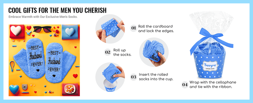 HAPPYPOP Gift Idea For Him - Gifts For New Dad Son Brother Husband Uncle, In Law Gifts, Funny Men Socks Fathers Day