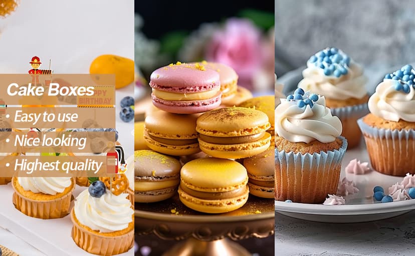 24 Sets Christmas Cookie Boxes with Window Treat and Pastry 9x6x3 Inches Gold Bakery Boxes Container for Gift Giving Christmas Chocolate Covered Strawberries,Donut,Mini Cake Packaging Boxes