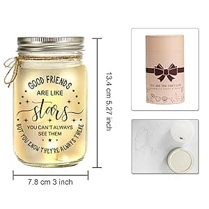 Kenon Mason Jar Night Light for Bestie, Birthday Day Gifts for Women, Home Decoration Lights, Personalized Mason Jar Mothers Day Christmas Gifts for Best Friends Sister