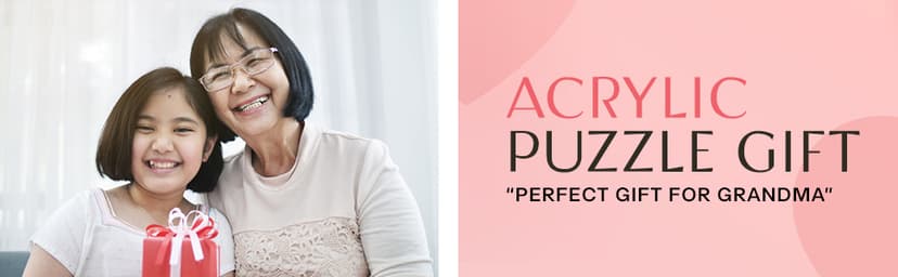 Gifts for Grandma - Engraved Acrylic Puzzle Piece - Mothers Day Adorable Grandma Presents for Birthday, Christmas, Thanksgiving Paperweights - Elegant Decorative Plaque with Lovely Quote - Chic Home