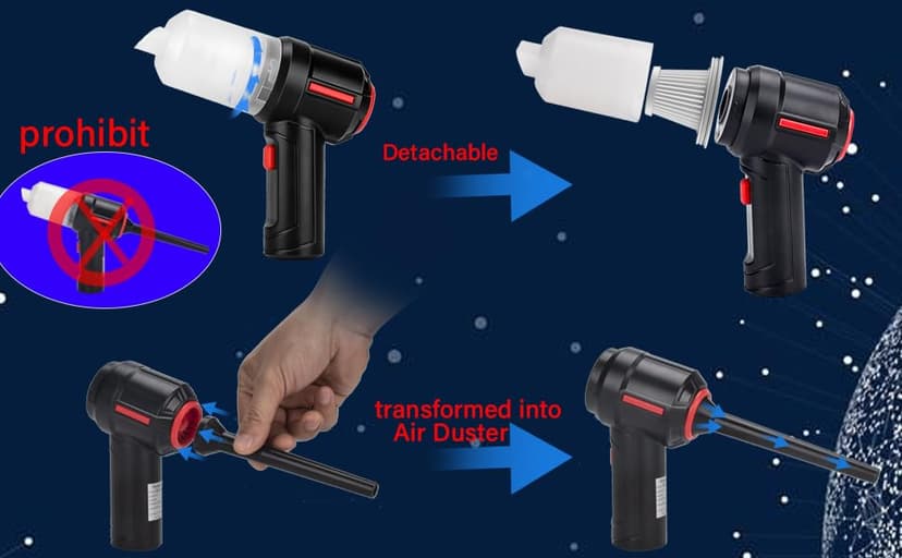 Air Duster - Computer Vacuum Cleaner - for Keyboard Cleaning- Cordless Canned Air- Powerful - Energy-Efficient(Air-01)