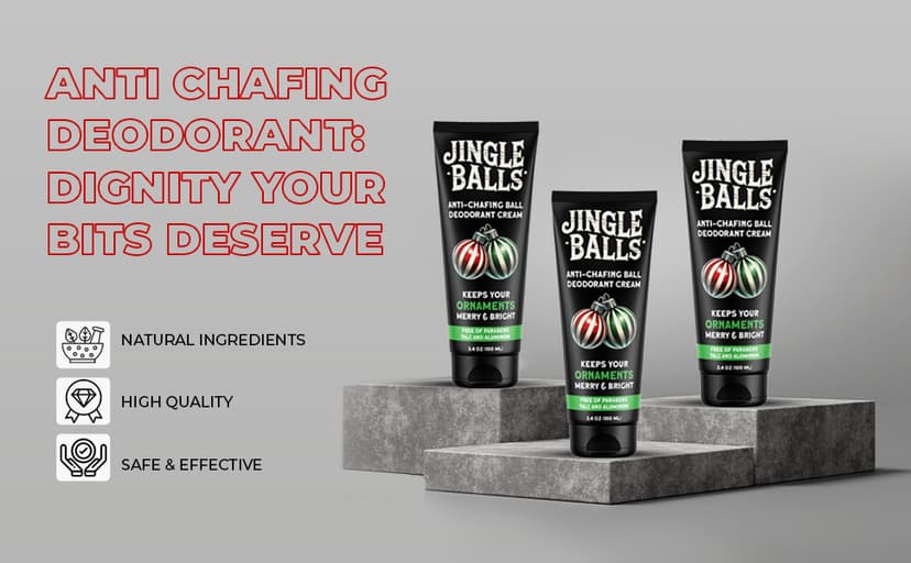 Pelto Jingle Anti-Chafing Cream Ball Deodorant for Men. 2024 Stocking Stuffers for Men Christmas Gifts For Husband Boyfriend, Unique Gifts for Him. White Elephant Gift Dad Boyfriend Secret Santa