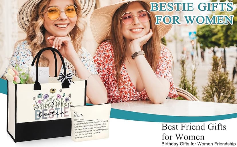 Best Friend Bestie Birthday Gifts for Women, Friendship Gifts for Best Friend Woman, Christmas Mothers Day Valentines Bestie Ideas Presents Basket Set of 6