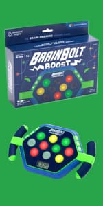 Educational Insights BrainBolt - Handheld Memory Game with Light and Sound, Electronic Brain Games, Single Player Brain Teasers for Kids Teens, & Adults, Gamer Gifts for Boys & Girls Ages 7+