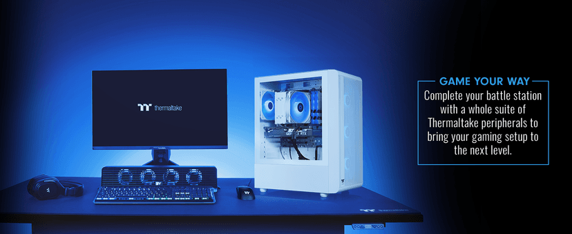 Thermaltake LCGS Quartz i1460 Gaming Desktop (Intel Core™ i5-14400F, ToughRam DDR4 3600Mhz 16GB RGB Memory, NVIDIA GeForce® RTX 5060, 1TB NVMe M.2, WiFi, Windows 11) S2QT-B760-560-LCS