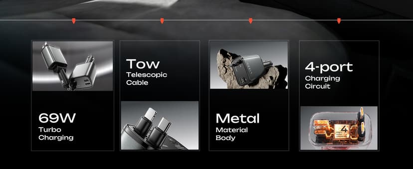 LISEN Retractable Car Charger, 69W USB C Car Accessories Adapter for iPhone 17 USB C Charger Fast Charging, Gifts for Women Men, Travel Essentials, for iPhone 17 Pro Max Air 16 15 14 13 12 Samsung S25