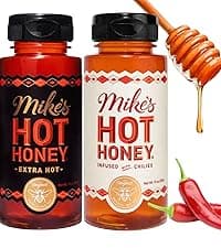 Mike's Hot Honey, America's #1 Brand of Hot Honey, Spicy Honey Infused with Chili Peppers, Certified Kosher, Gluten-Free, Paleo-Friendly, Sweet Heat, Perfect for Hot Sauce Lovers (10oz Bottle, 1 Pack)