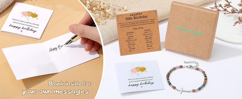 TONY & SANDY Christian Cross Bracelet for Women, Stocking Stuffers for Women, Confirmation Baptism Easter Gifts, Unique Gift for Friends Daughter Mom Sister in Christ on Birthday Christmas