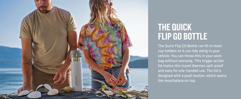 Stanley AeroLight Transit Bottle 20 oz | Locking Drink Through Lid | Leak Resistant Water Bottle or Coffee Travel Mug | Lightweight Insulated Stainless Steel | BPA-Free | Black