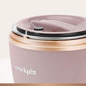 Crock-Pot 20-Ounce Electric Lunch Box, Portable Food Warmer, Blush Pink | Perfect for Travel, Car, On-the-Go | Spill-Free, Dishwasher-Safe