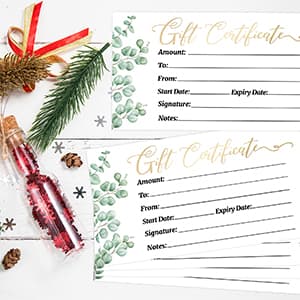 Ceiba Tree Blank Gift Certificates for Business 30 Pack Gold Foil Certificate Cards with Envelopes for Salon Restaurants Spa Birthday