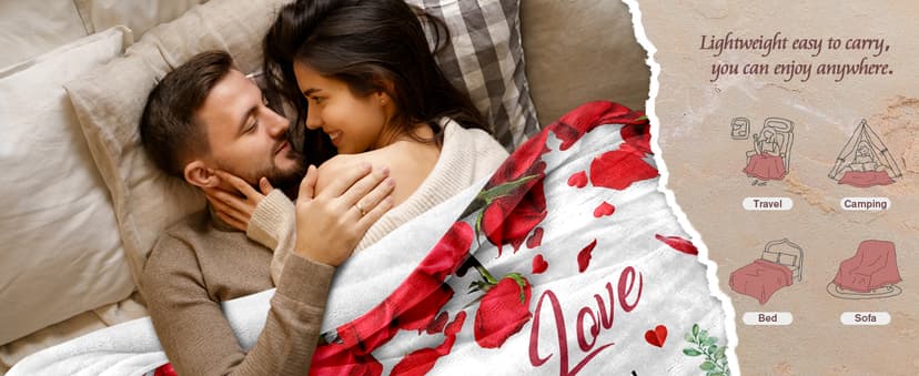 Gifts for Her Wife Girlfriend - to My Love Blanket - Anniversary Romantic Gift for Women - I Love You Gifts for Her - Wife Girlfriend Birthday Gift Ideas - Christmas & Valentines Day - 50"x60"