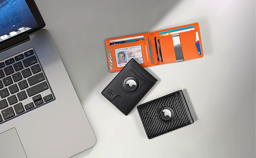 Zitahli Men's Wallets Airtag Holder Slim Rfid Leather with Gift Box