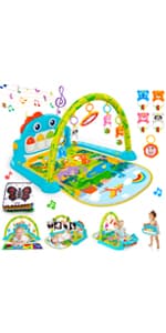 Tummy Time Baby Mirror Infant Toys Newborn 0 3 Months Brain Development with Crinkle Cloth Book Teether Black and White High Contrast Baby Toys 2 4 5 0-6 Month Boys Girls Sensory Activity Shower Gifts