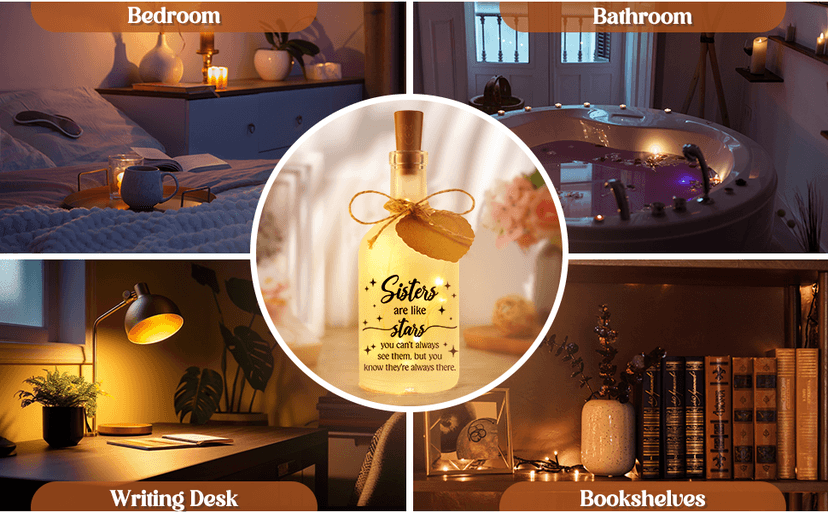 Sister Gift Sisters Birthday Gifts Birthday Gifts for Sisters from Sisters Brother Christmas Mothers Day Valentines Day Gift for Sisters Adult Decorations Decorative Bottle Jar Lighting