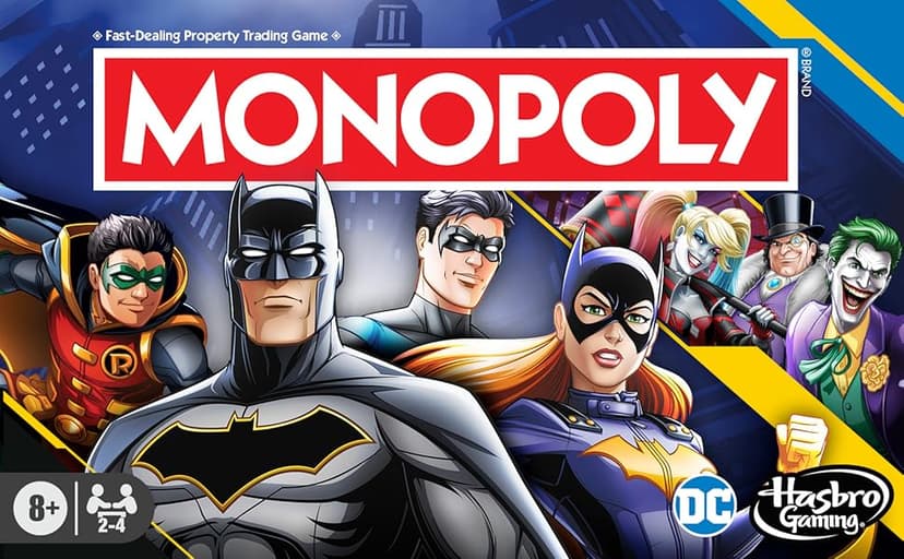 Monopoly Batman Edition Board Game | Monopoly Game for Batman Fans | Ages 8 and Up | 2 to 4 Players | Family Games | Strategy Games for Kids and Adults (Amazon Exclusive)