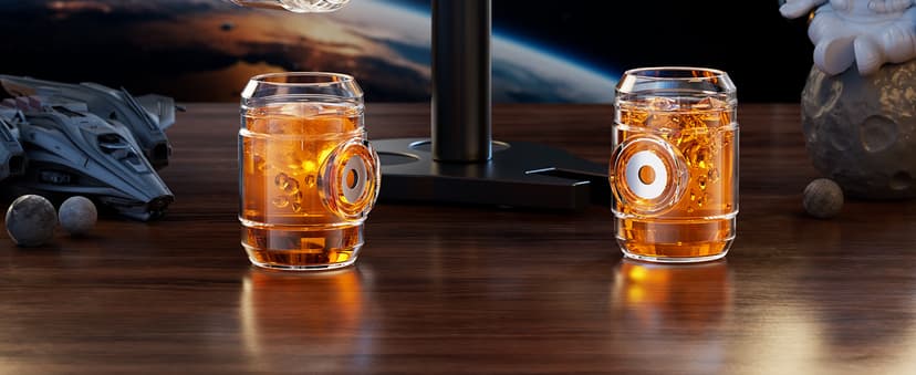 Kollea Birthday Gifts for Men Dad, Galaxy Spaceship Whiskey Decanter Sets for Men, Spacecraft Limited Edition, 2 Funny Shot Glasses, Unique Guys Brother Gift Idea, Liquor Decanter for Bar, Anniversary